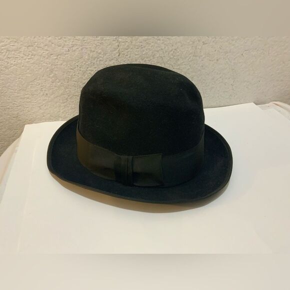 Vintage Stetson Fedora Royal De Luxe Eagle Black Size 7 1/4 - Picture 1 of 13